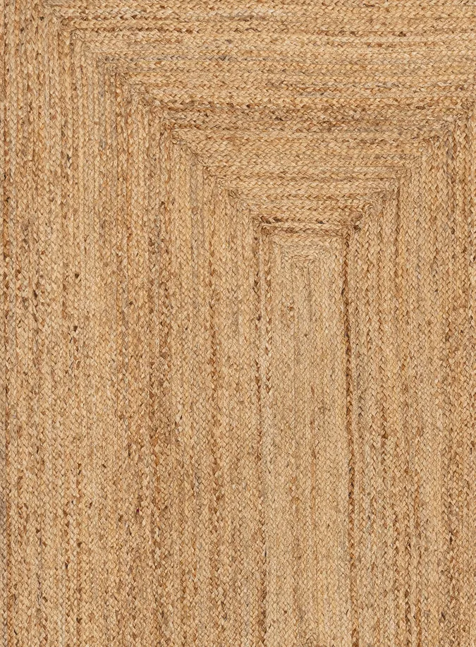 Ejiya Natural Brown Scalloped Jute Rug