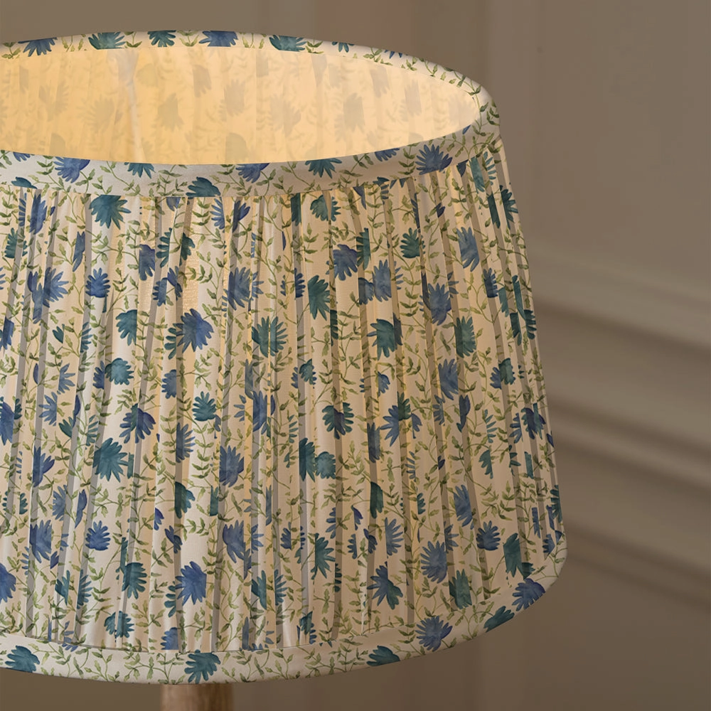 Elai Pleated Tapered Lamp Shade Denim