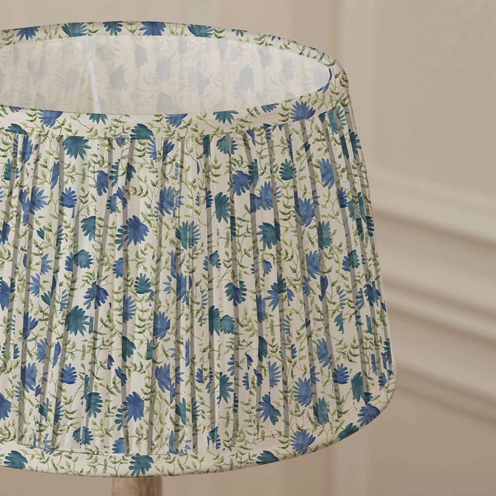 Elai Pleated Tapered Lamp Shade Denim
