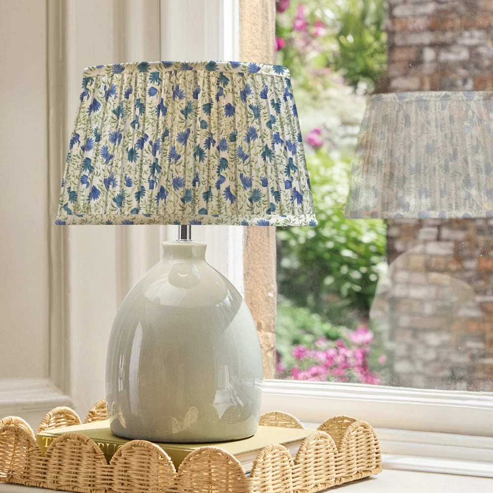 Elai Pleated Tapered Lamp Shade Denim