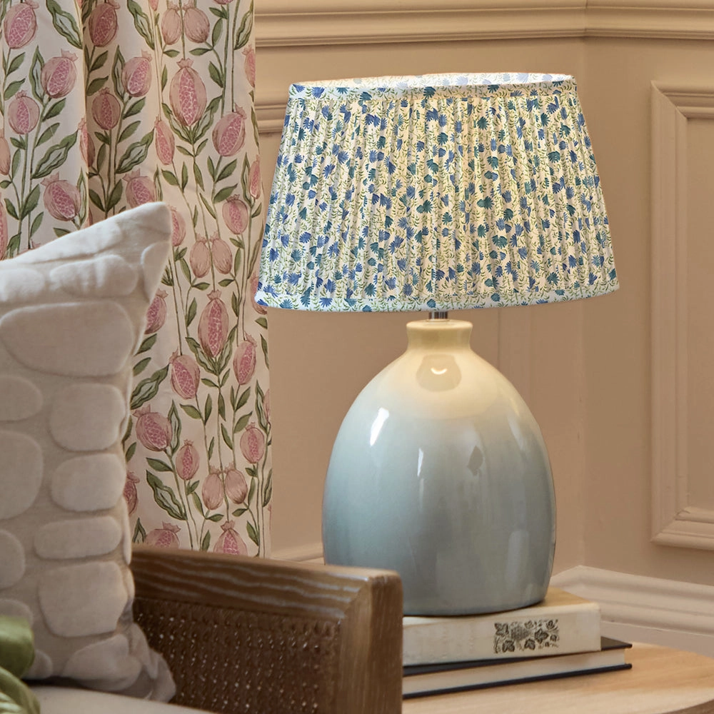 Elai Pleated Tapered Lamp Shade Denim