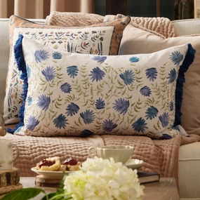 Elai Printed Ruche Fringe Cushion Denimbedding sets ,throw blankets 