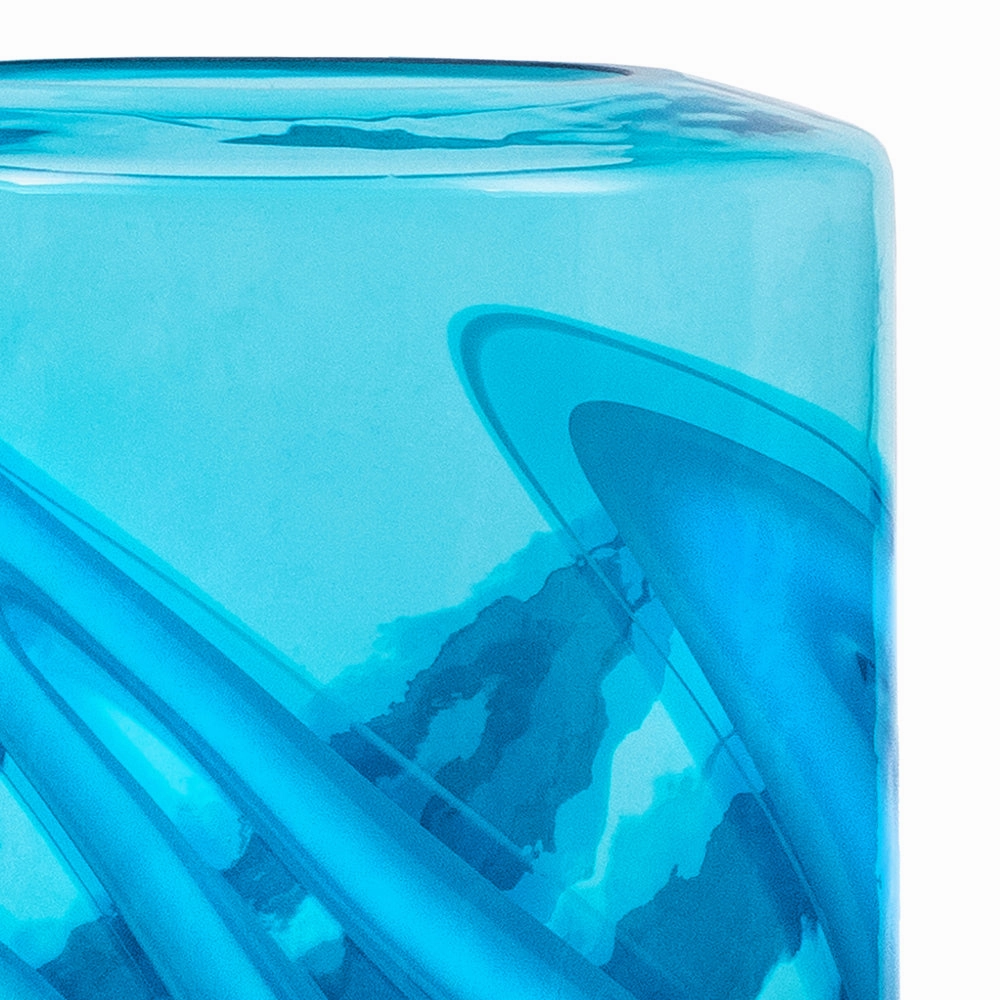 Elbe Hand-Blown Vase Aqua
