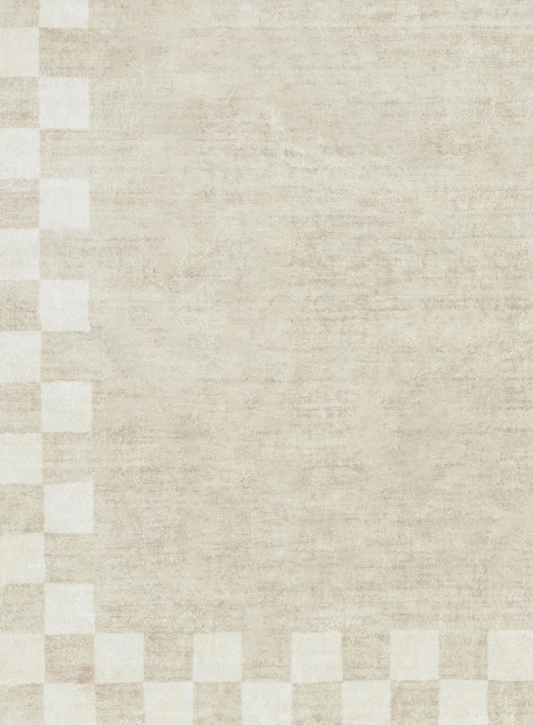Eliora Grey Checkered Border Washable Rug