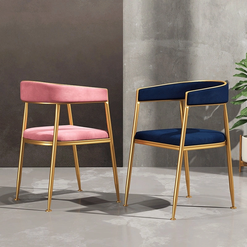 Ella Velvet Dining Chairs with Gold Legs (Set of 2)