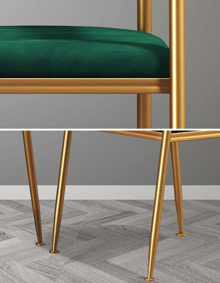 Ella Velvet Dining Chairs with Gold Legs (Set of 2)