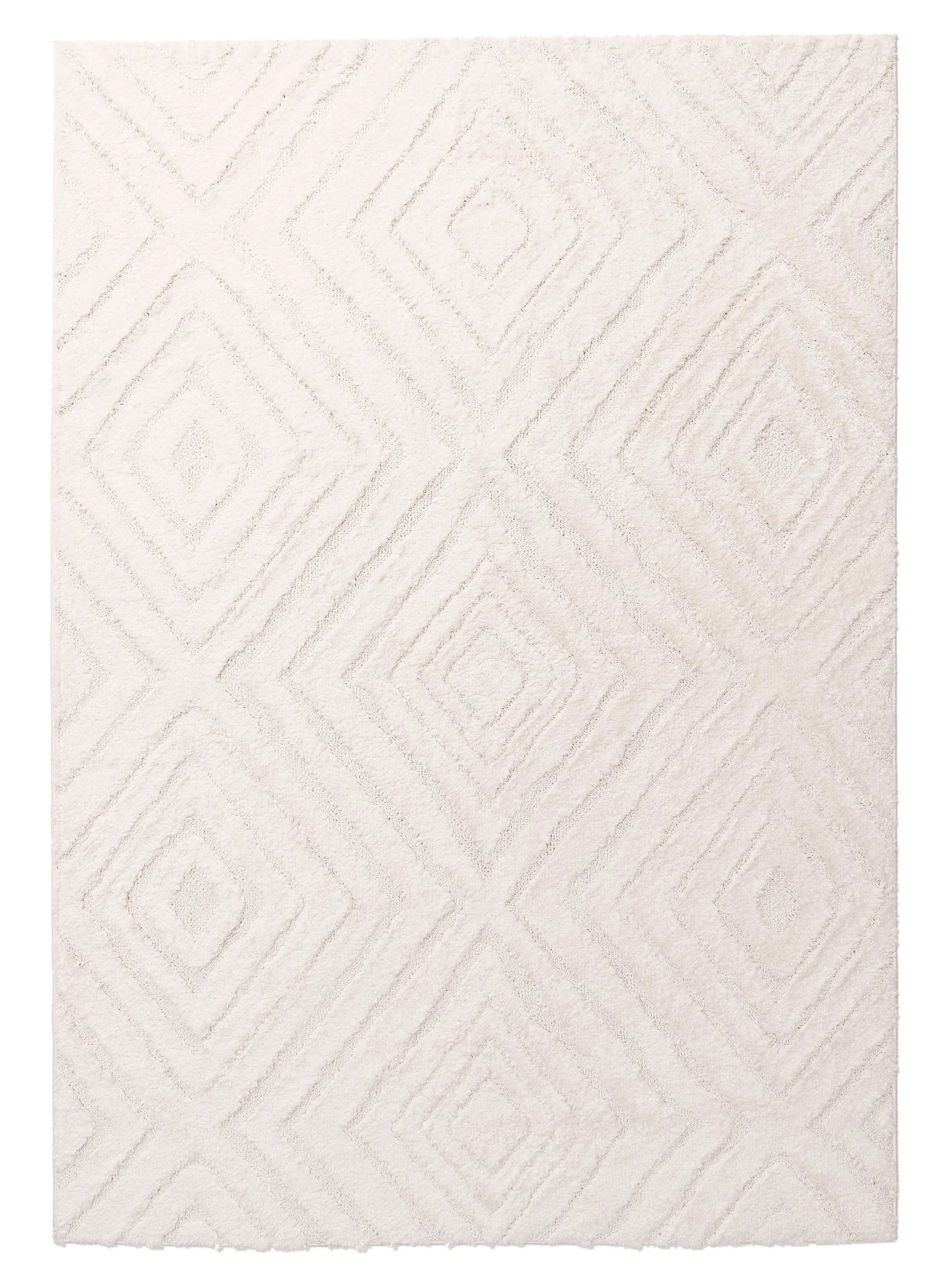 Elle Ivory Cream Diamond Tribal Textured Rugmodern color block patchwork rug