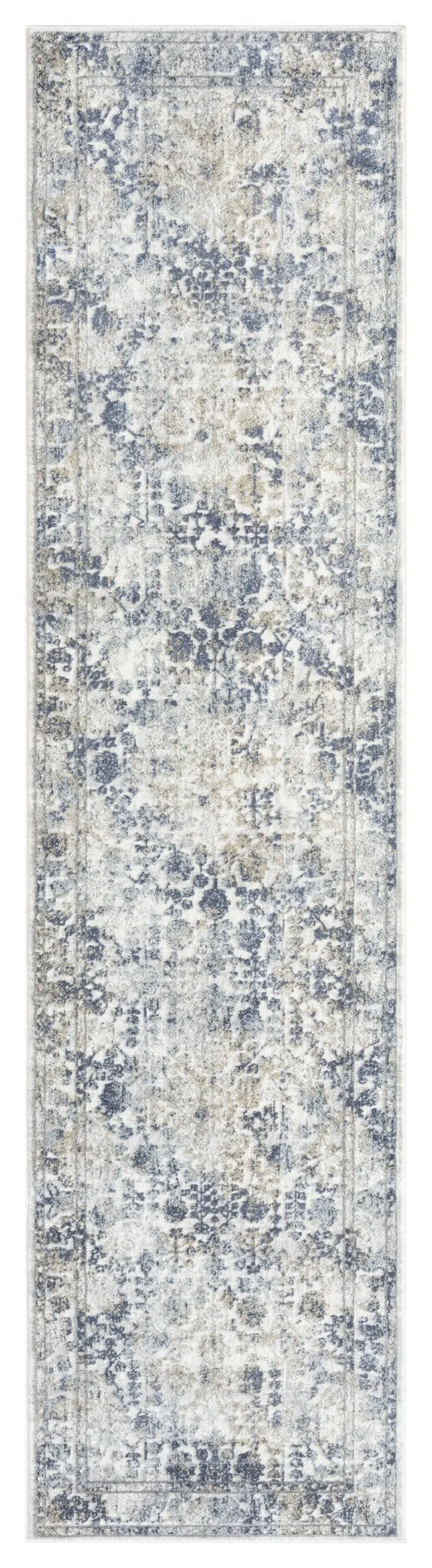 Elletra Cream And Navy Floral Motif Runner Rug *NO RETURNS UNLESS FAULTYmodern color block patchwork rug