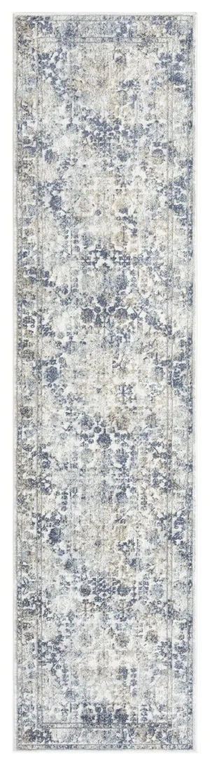Elletra Cream And Navy Floral Motif Runner Rug *NO RETURNS UNLESS FAULTYmodern color block patchwork rug