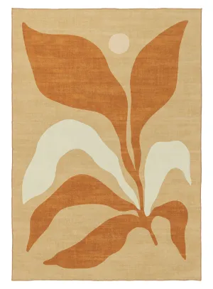 Ellie Mustard Botanical Washable Rugmodern color block patchwork rug
