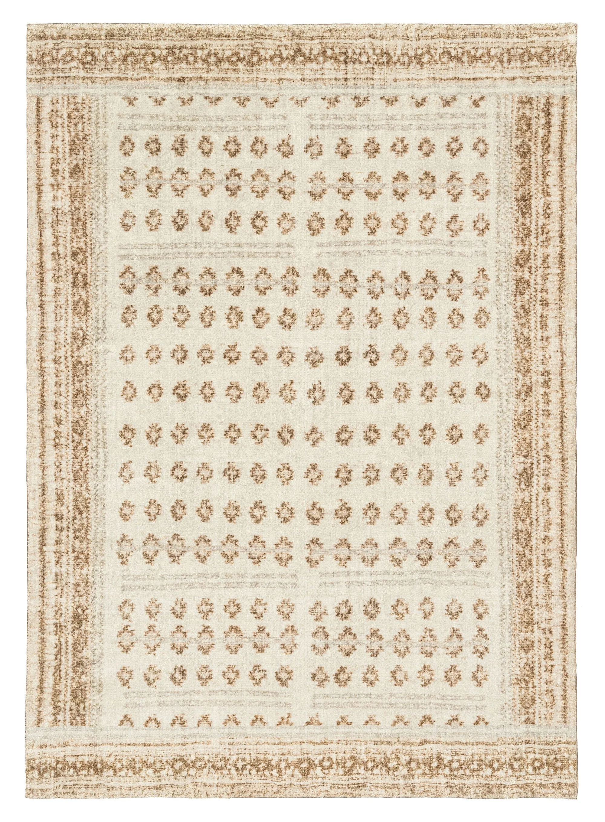 Ellora Brown Beige Tribal Boho Pattern Washable Rugmodern color block patchwork rug