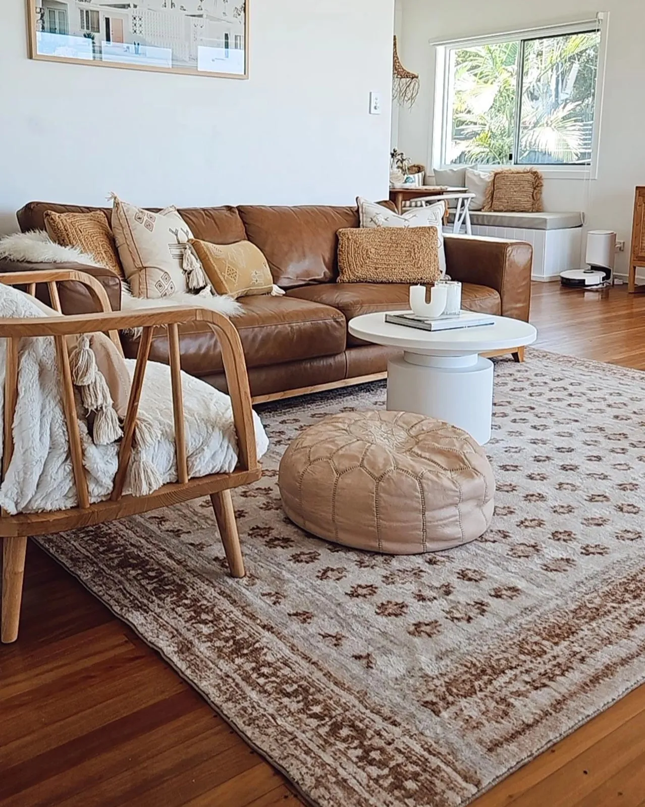 Ellora Brown Beige Tribal Boho Pattern Washable Rug