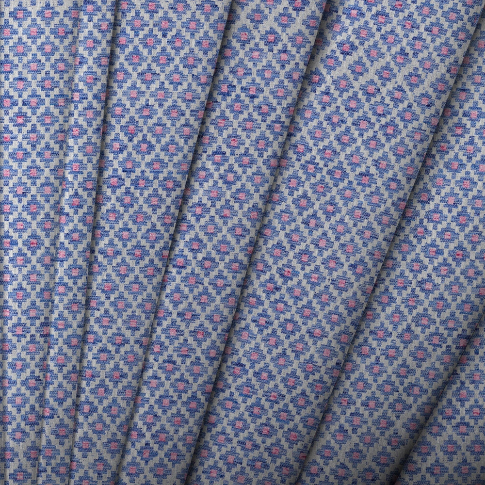 Elmore Woven Jacquard Made to Measure Curtains Indigo