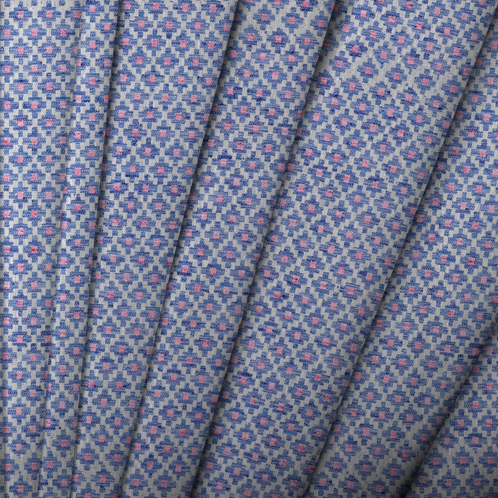 Elmore Woven Jacquard Made to Measure Curtains Indigo