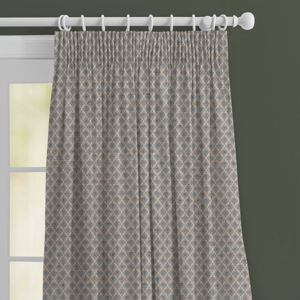 Elmore Woven Jacquard Made to Measure Curtains Steel