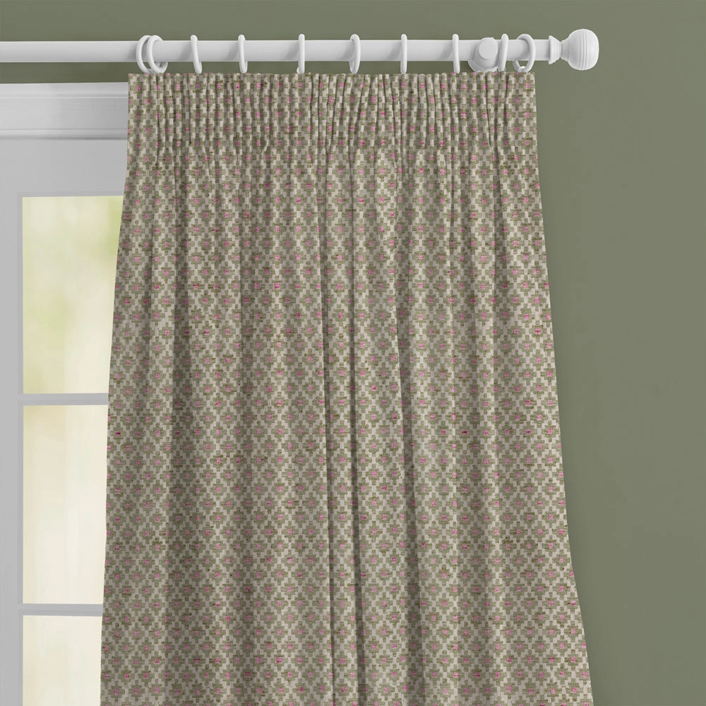 Elmore Woven Jacquard Made to Measure Curtains Verde