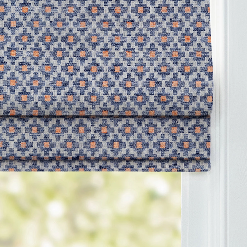 Elmore Woven Jacquard Made to Measure Roman Blinds Cornflower