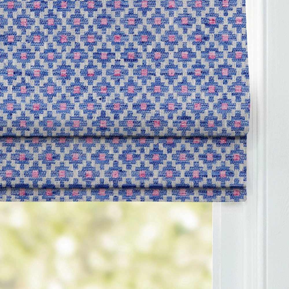Elmore Woven Jacquard Made to Measure Roman Blinds Indigo