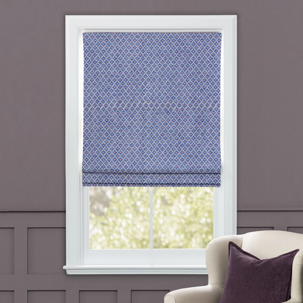 Elmore Woven Jacquard Made to Measure Roman Blinds Indigo