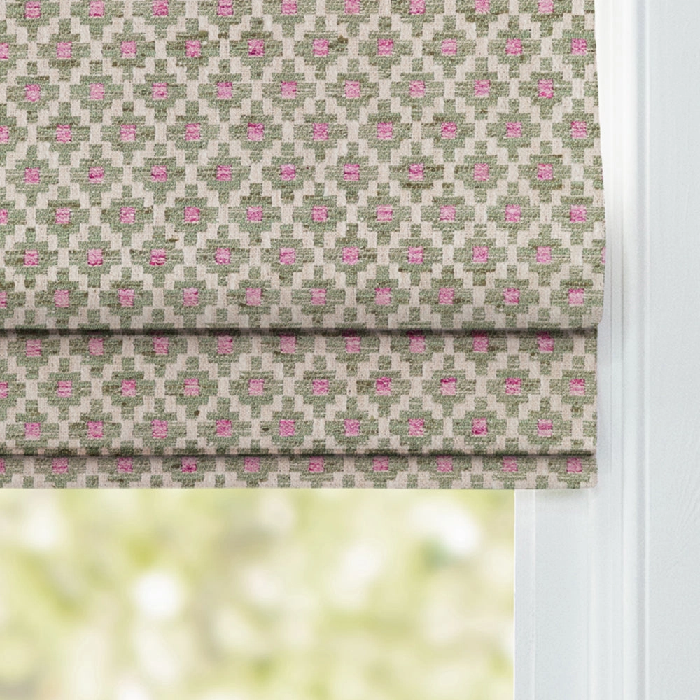 Elmore Woven Jacquard Made to Measure Roman Blinds Verde