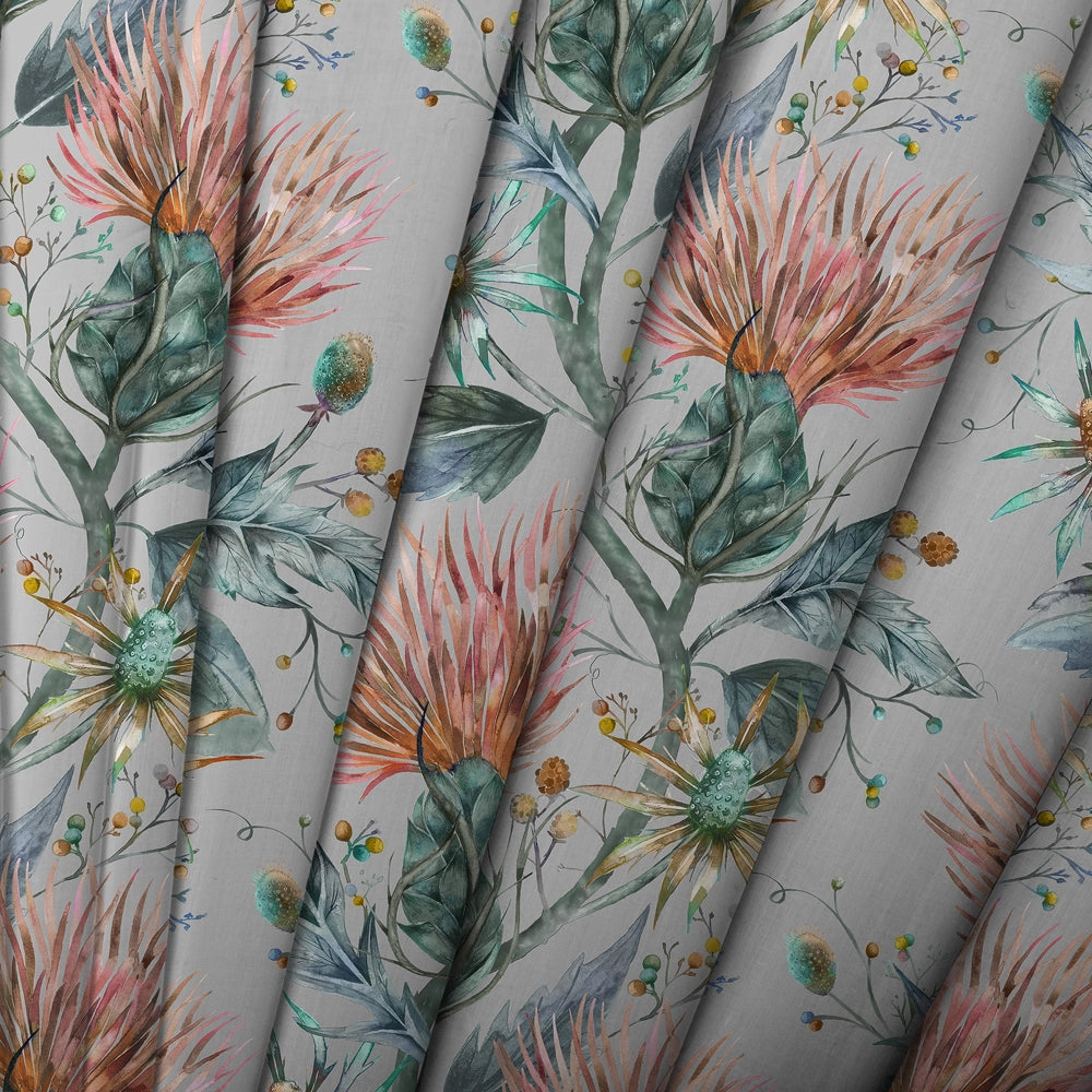 Elysium Printed Cotton Made to Measure Roman Blinds Sapphire