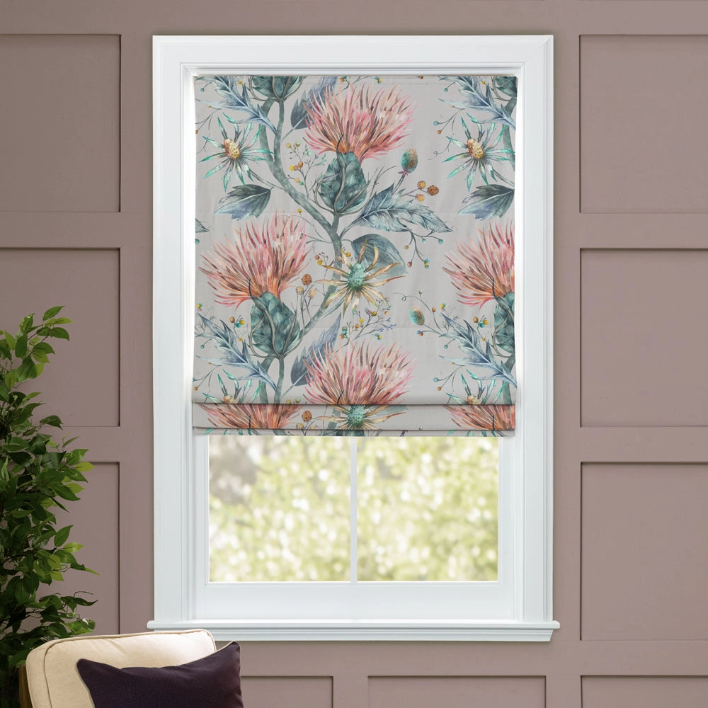 Elysium Printed Cotton Made to Measure Roman Blinds Sapphire