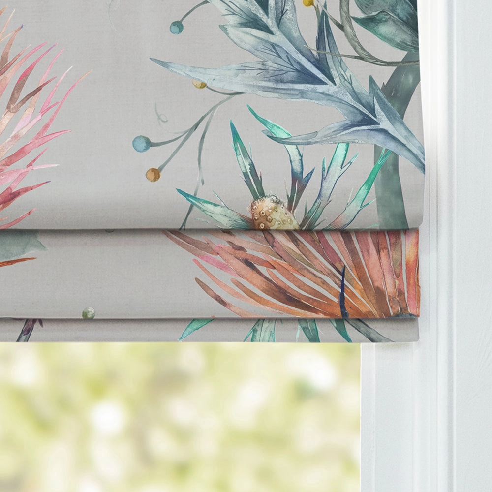 Elysium Printed Cotton Made to Measure Roman Blinds Sapphire