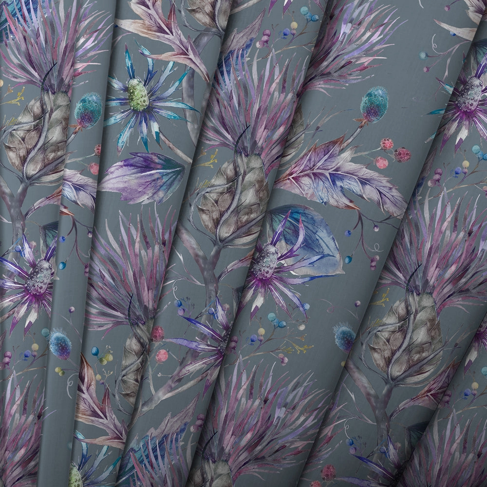 Elysium Printed Cotton Made to Measure Roman Blinds Storm