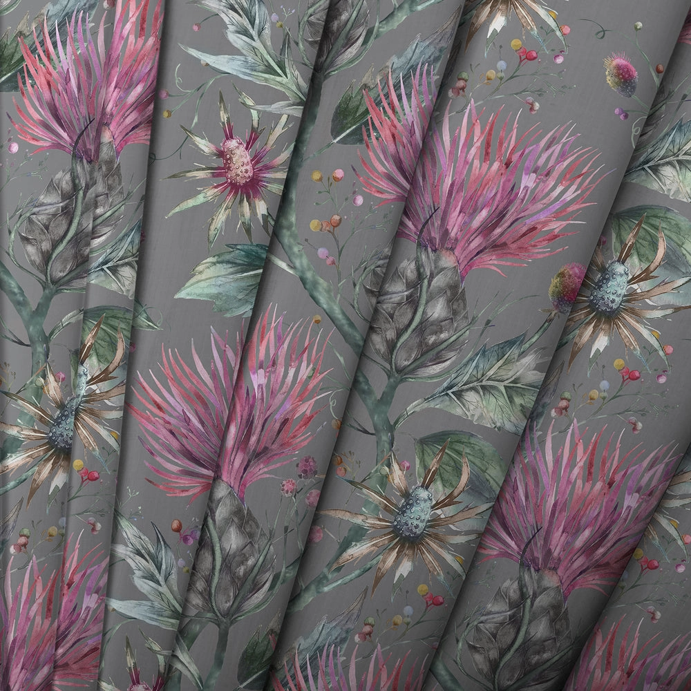 Elysium Printed Made to Measure Curtains Onyx