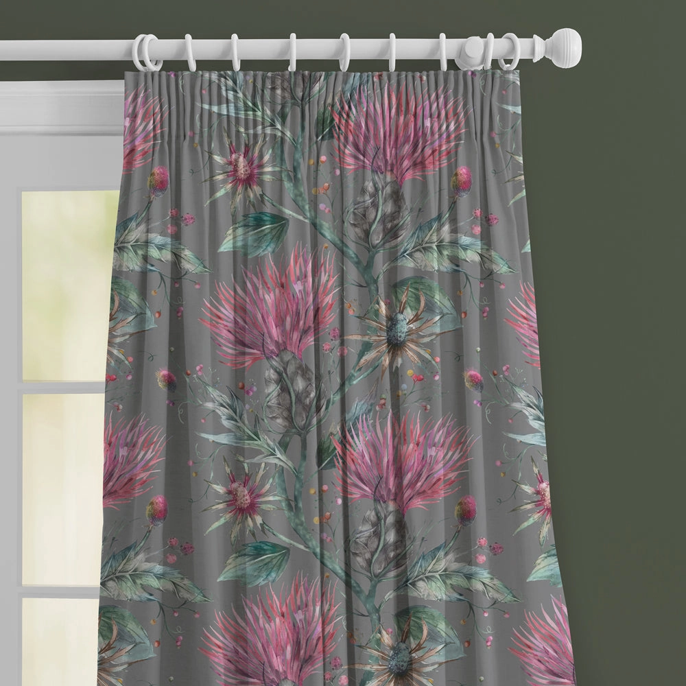 Elysium Printed Made to Measure Curtains Onyx