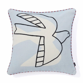 Emb Bird Cushion Cover 450 X 450 Light Bluebedding sets ,throw blankets 