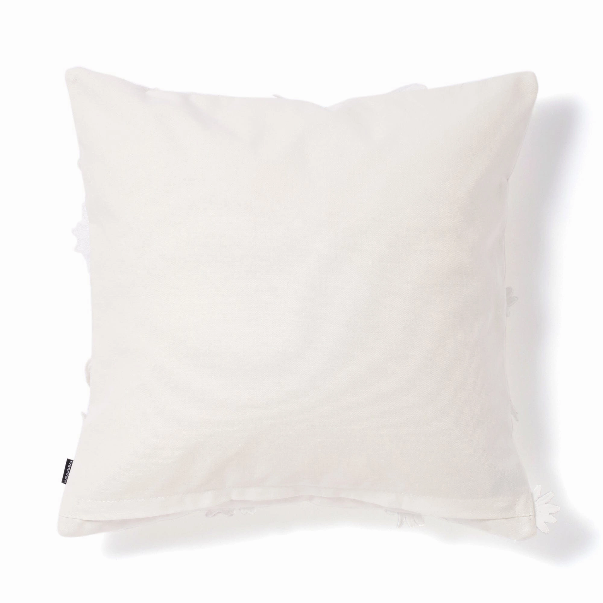 Emb Flower Cushion Cover 450 X 450 White