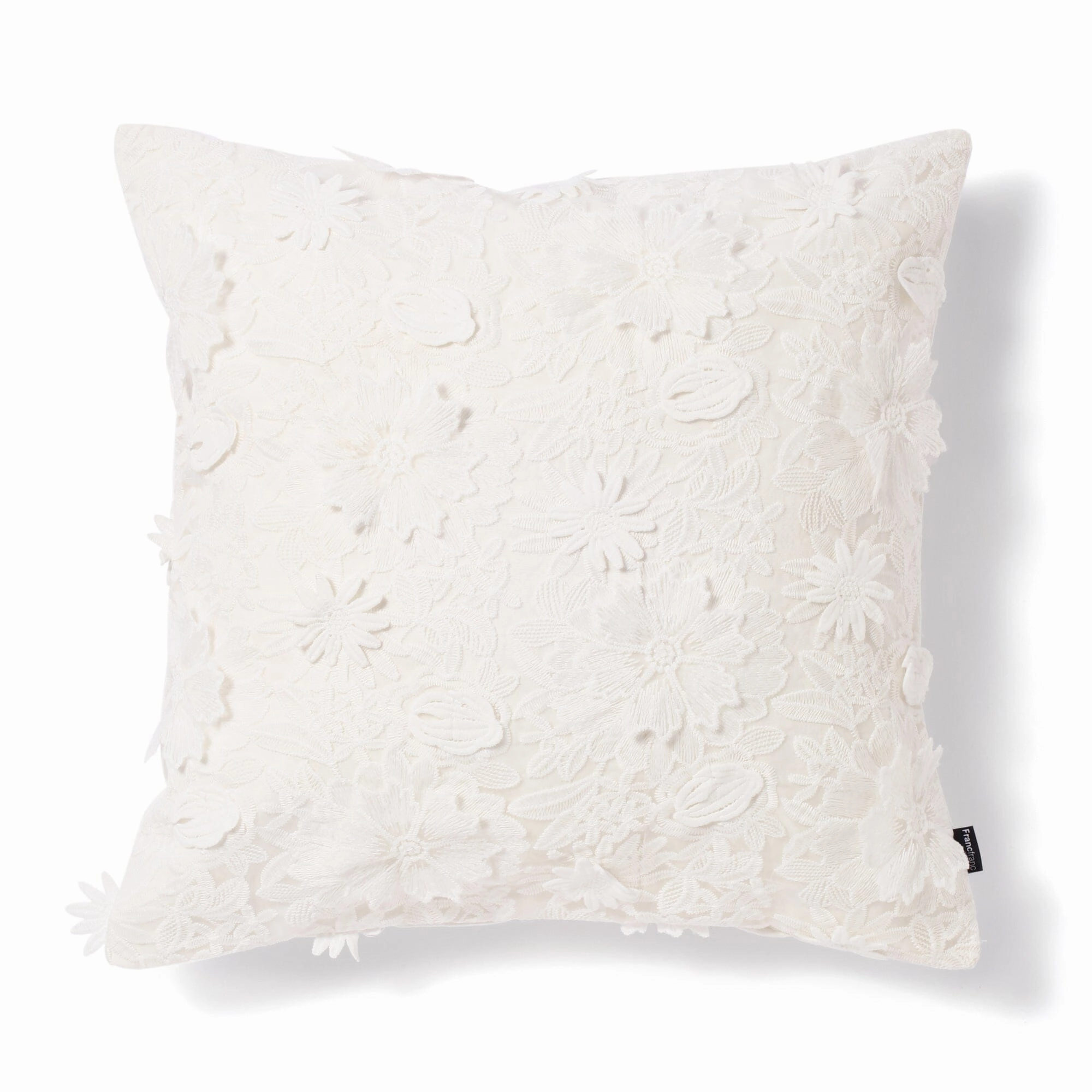 Emb Flower Cushion Cover 450 X 450 Whitebedding sets ,throw blankets 