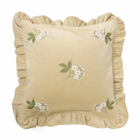 Emb Flower Frill Cushion Cover 450 X 450 Beigebedding sets ,throw blankets 
