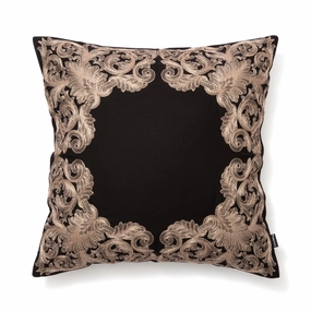 Emb Frame Cushion Cover 450 X 450 Black X Goldbedding sets ,throw blankets 