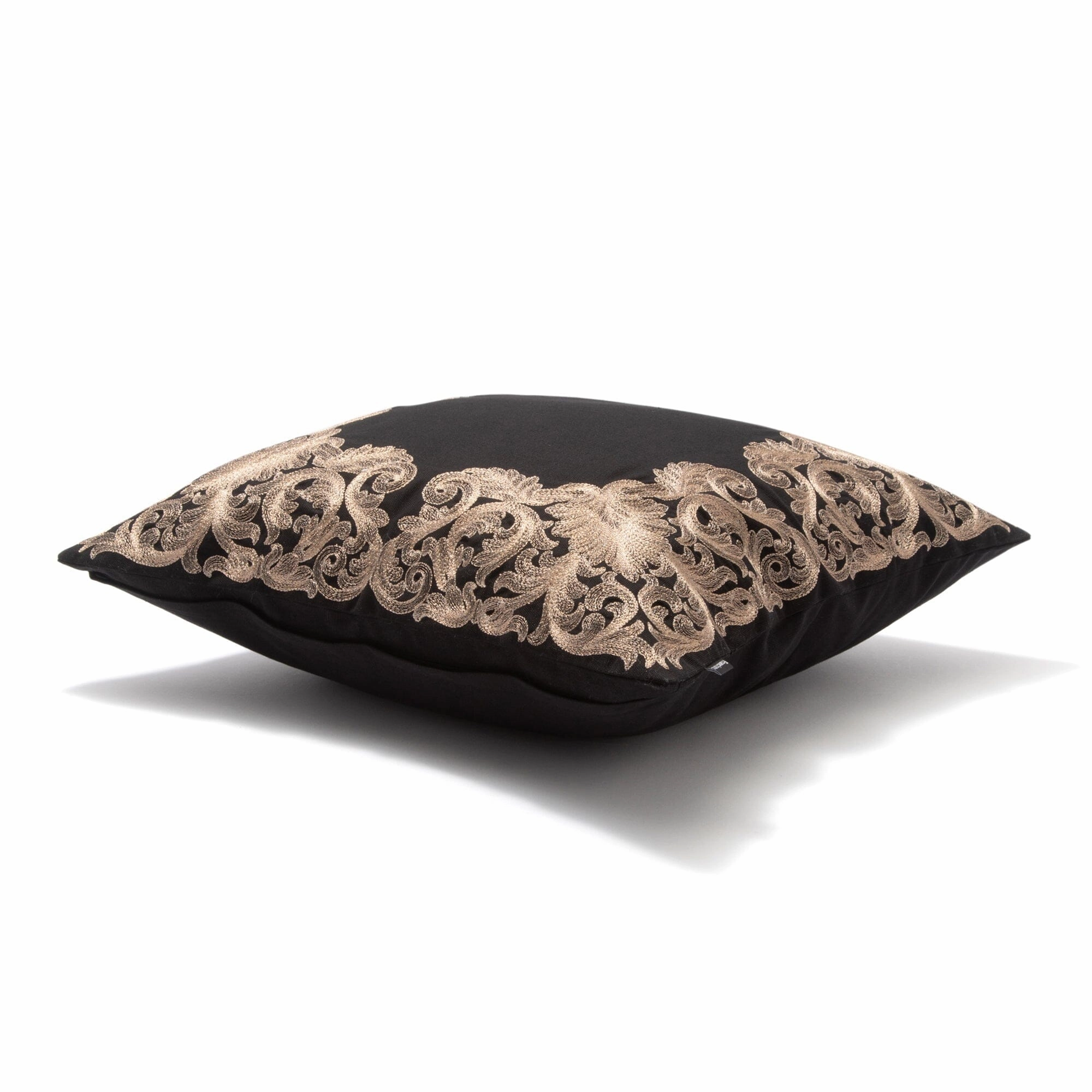 Emb Frame Cushion Cover 450 X 450 Black X Gold