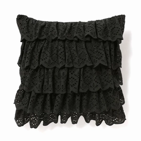 Emb Lace Frill Cushion Cover 450 x 450  Blackbedding sets ,throw blankets 