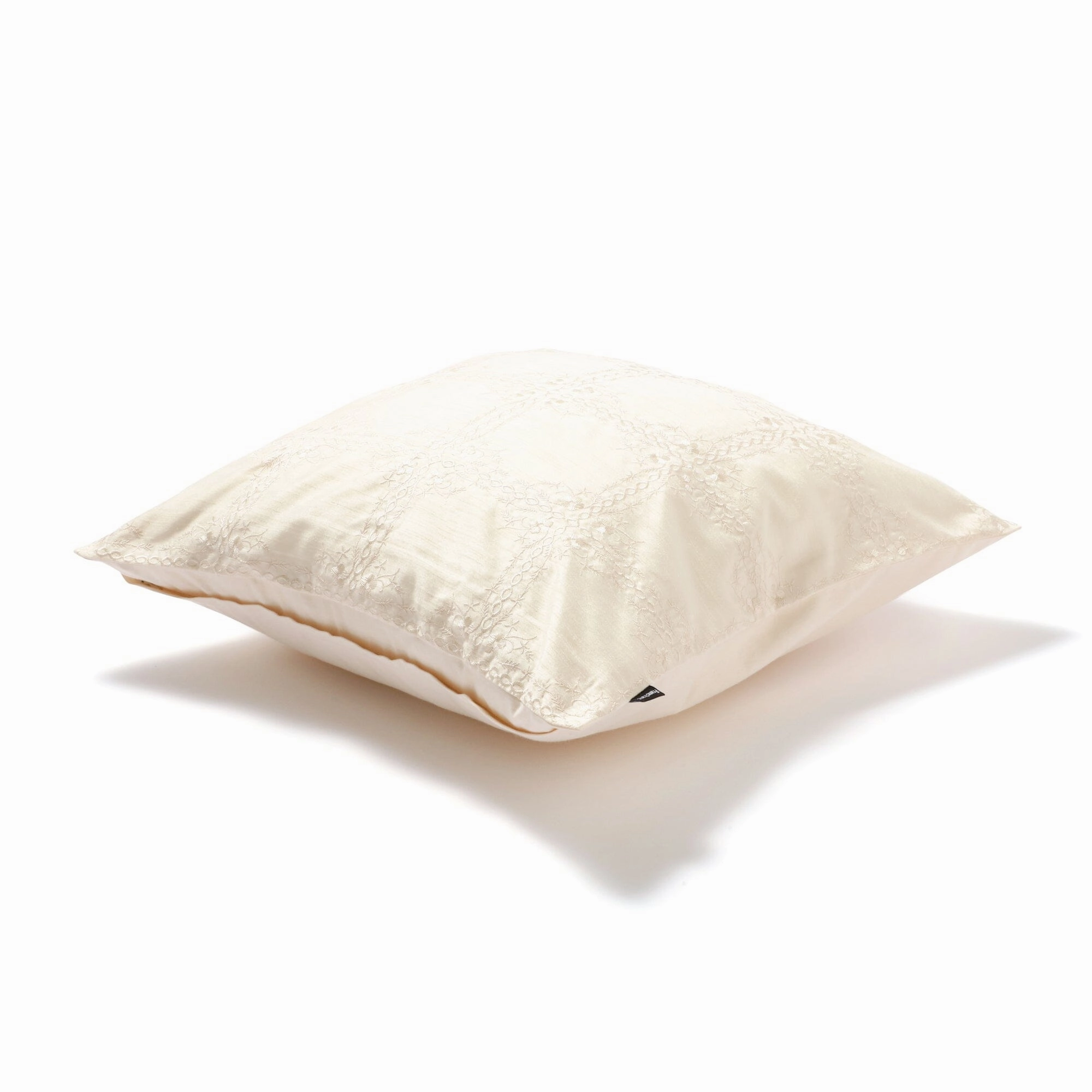 EMB Ornament Cushion Cover 450 x 450 White