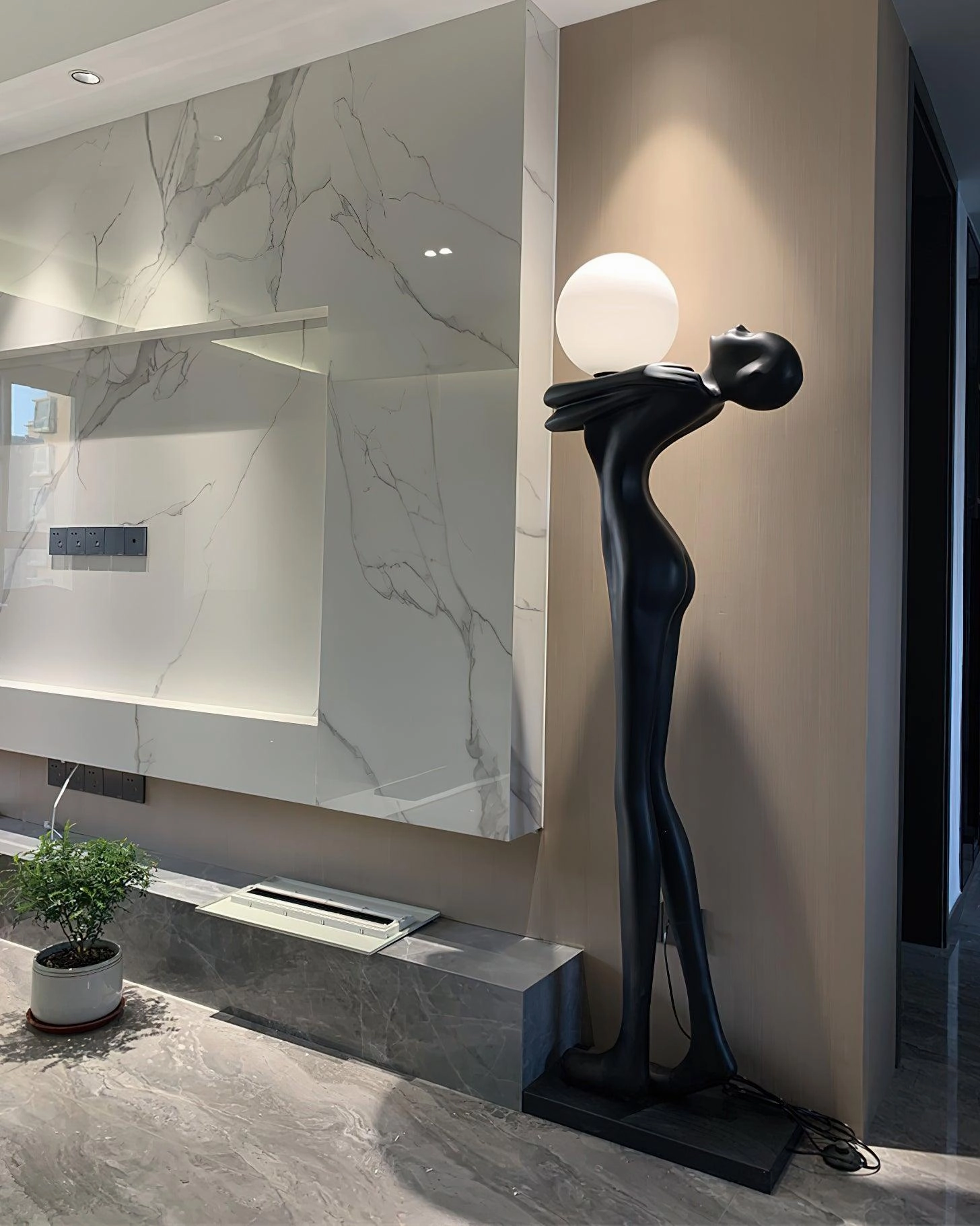 Embrace Ball Sculpture Floor Lamp