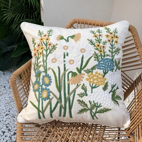 Embroidered Botanical Pattern Throw Cushionhome decoration ,modern home decor 