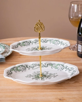 Emerald Bloom 3-Tier cake standmodern kitchen decor ,kitchen dinner set ,dinnerware 