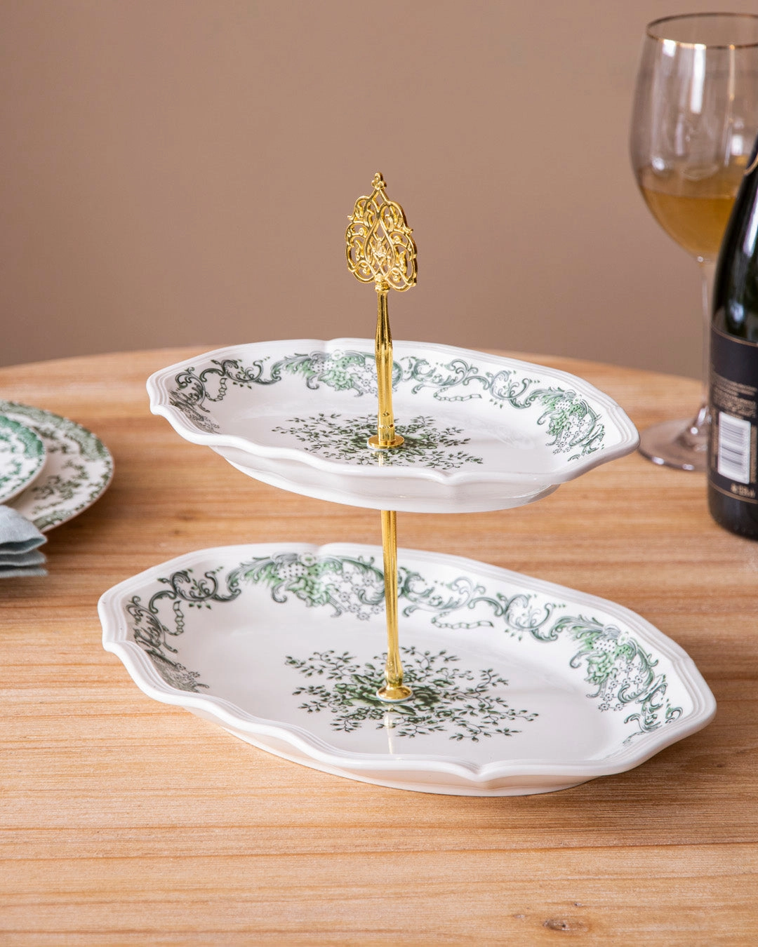 Emerald Bloom 3-Tier cake stand