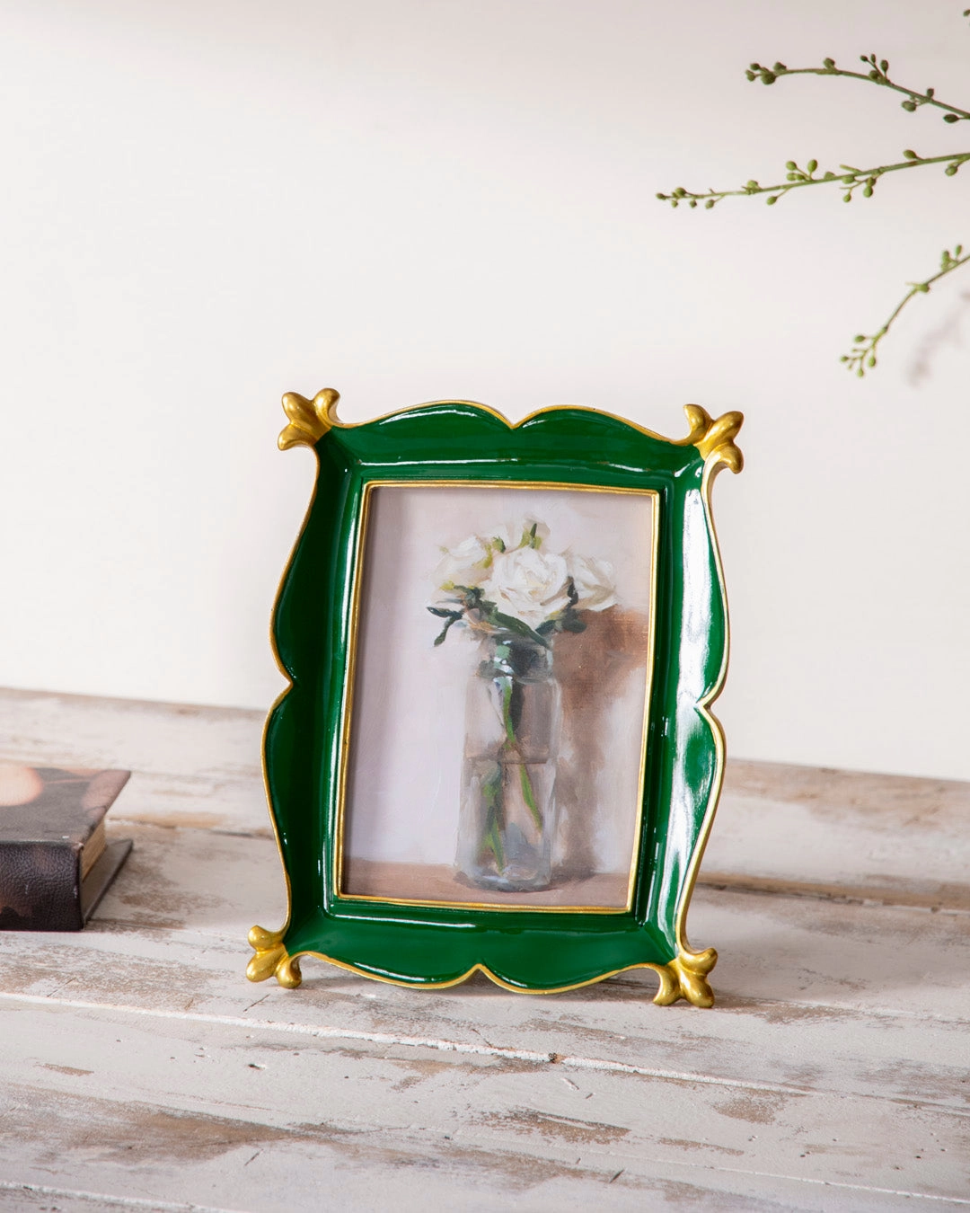 Emerald Green Gold Accent Photo Frame