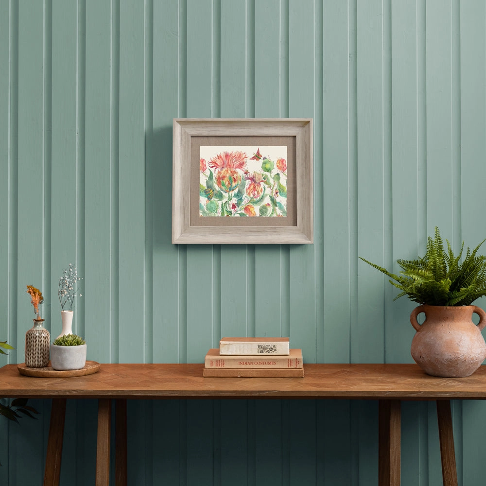 Enchanting Thistle Framed Print Birch/Marigold