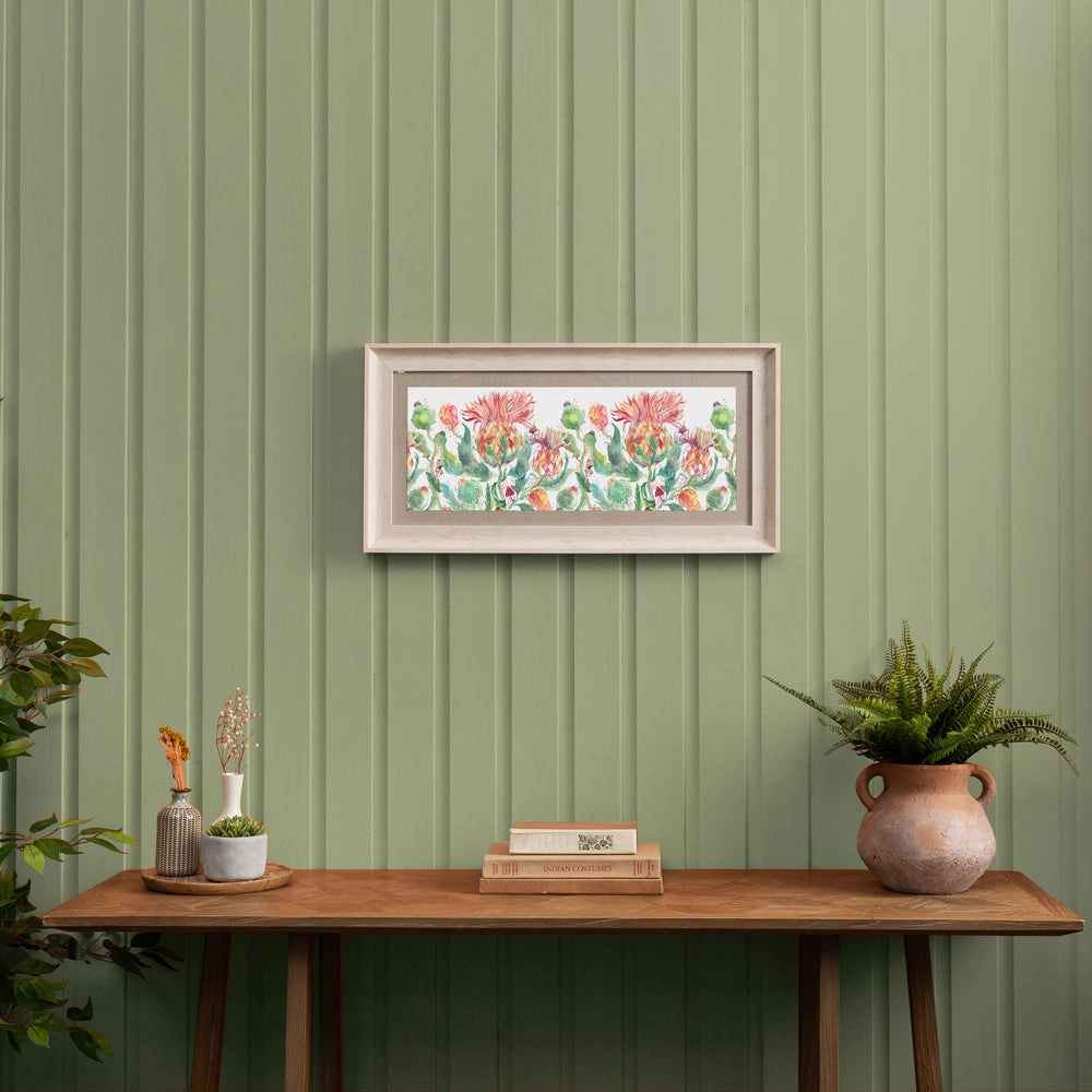 Enchanting Thistle Framed Print Birch/Marigold