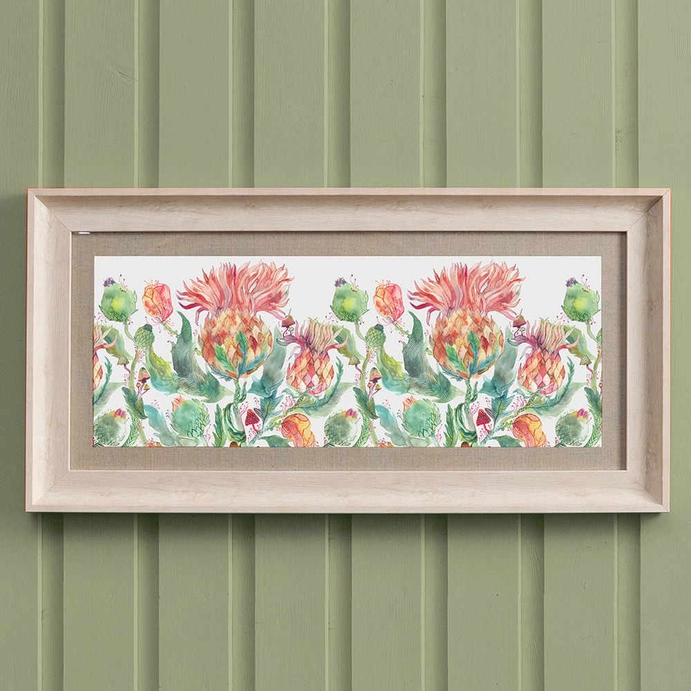 Enchanting Thistle Framed Print Birch/Marigold