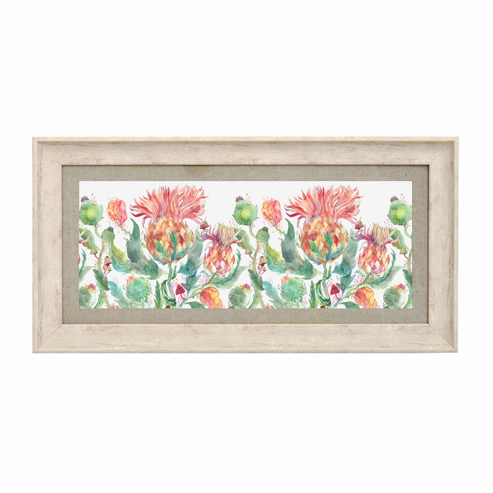 Enchanting Thistle Framed Print Birch/Marigold