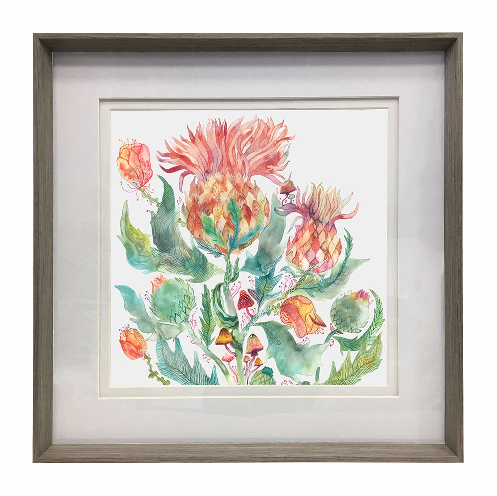 Enchanting Thistle Framed Print Nut