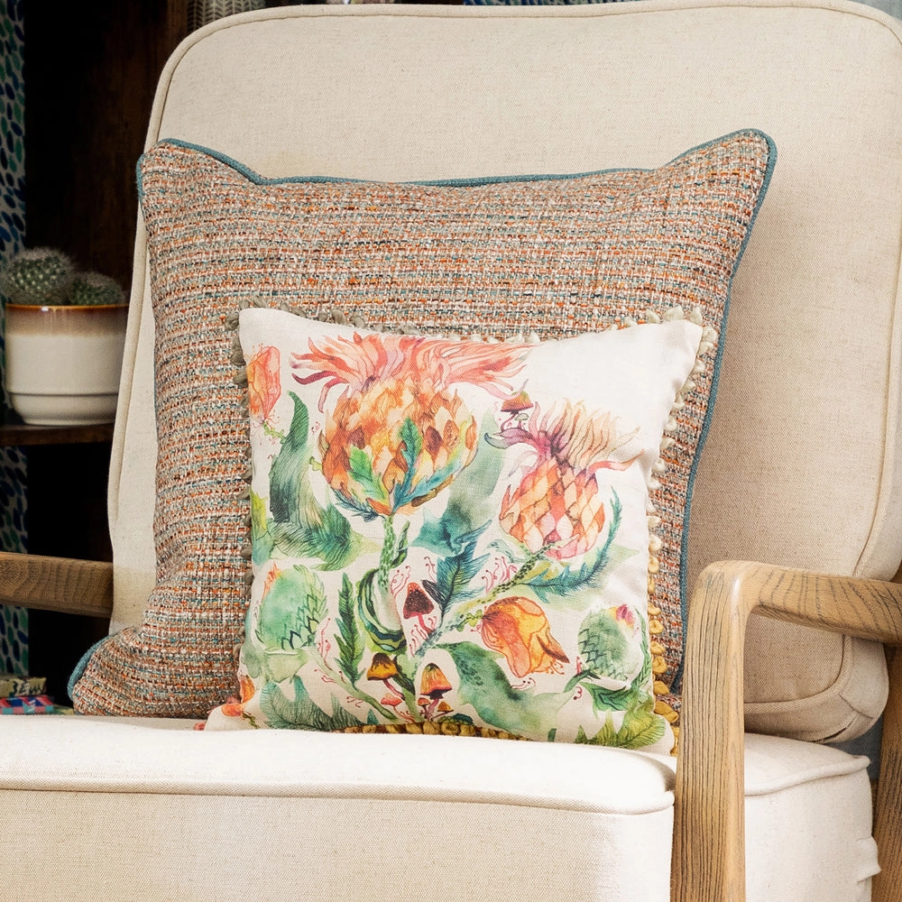 Enchanting Thistle Small Printed Feather Cushion Marigoldhome decor ,wall decor 
