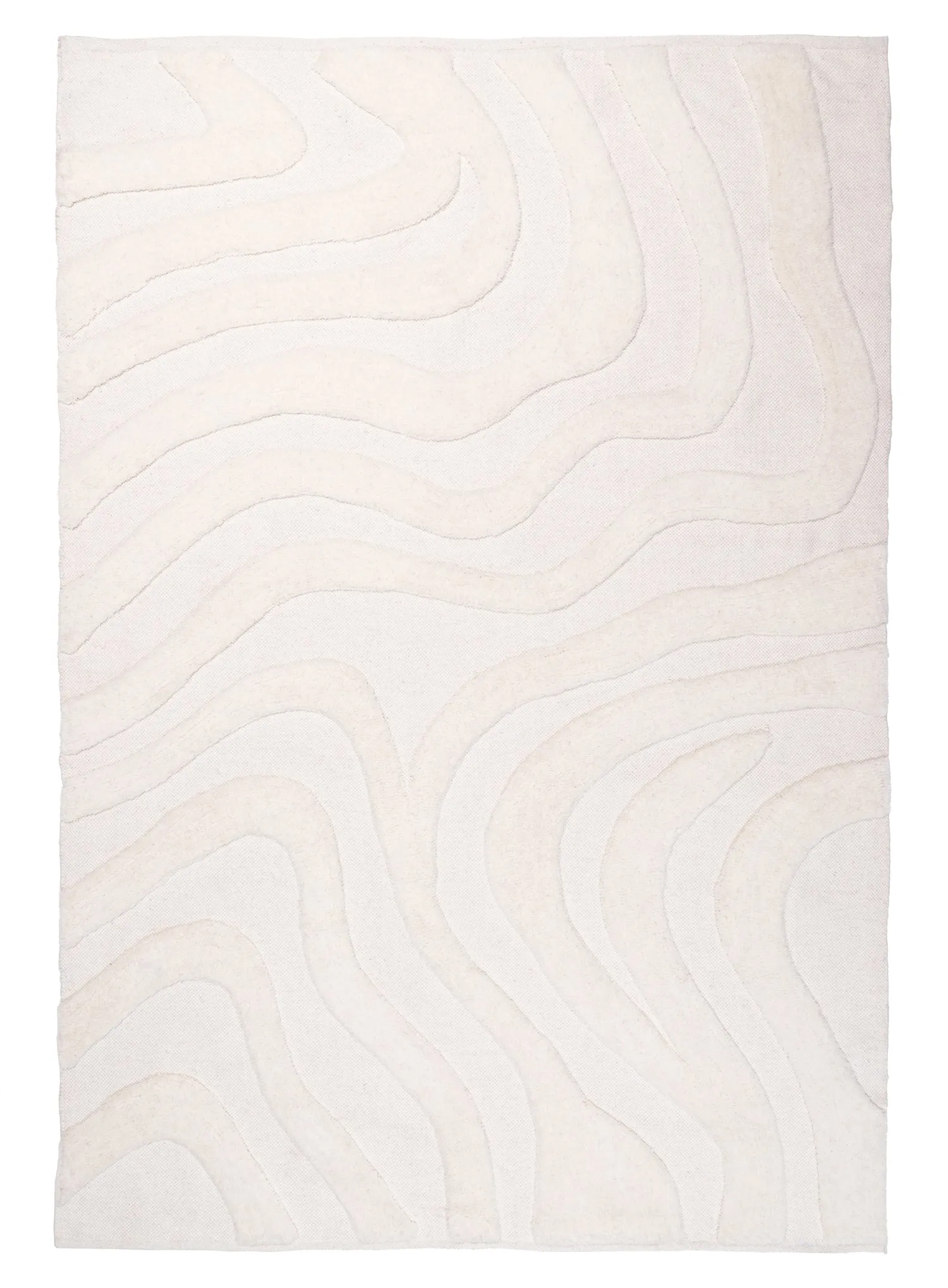 Eniko Abstract Cream Washable Wool Rugmodern color block patchwork rug